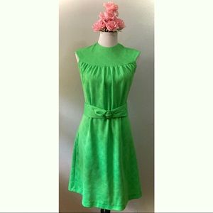 Mod Vintage Lime Green Mini Shift Dress with Belt